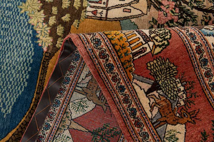 4' 2 x 6' 9 Hand Knotted Kashan Persian Wool Rug