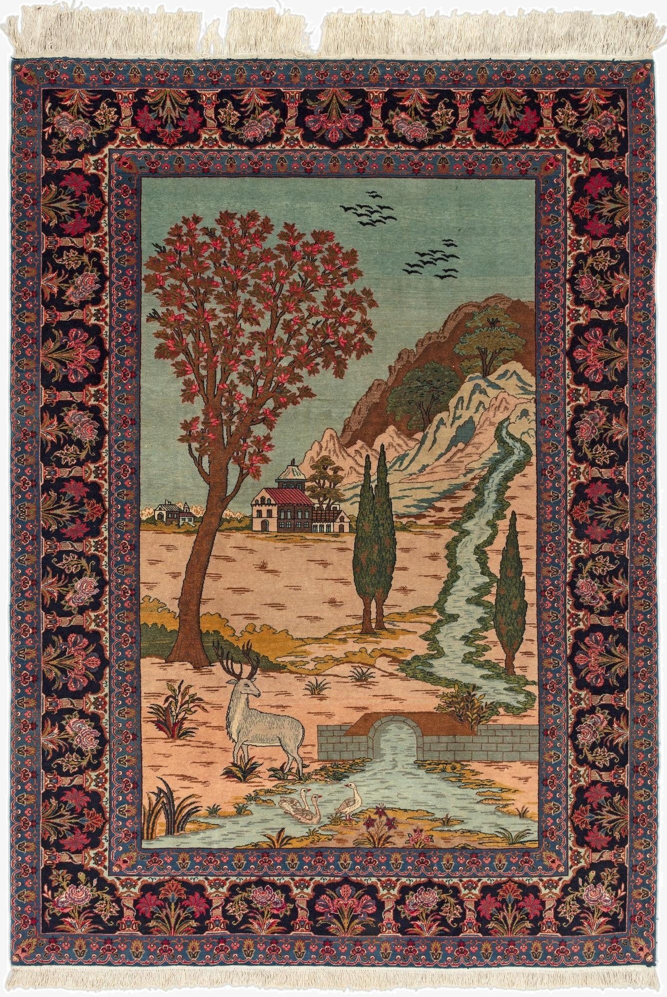 4' 8 x 6' 7 Kashan Wool Rug