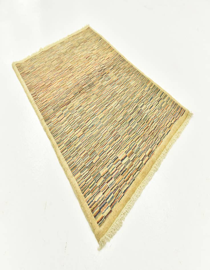 Detail image of 3' 4 x 4' 10 Hand Knotted Kashkuli Gabbeh Wool Rug