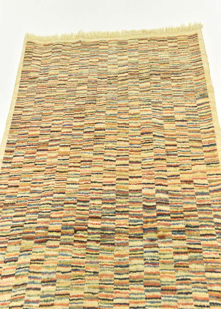 3' 4 x 4' 10 Hand Knotted Kashkuli Gabbeh Wool Rug