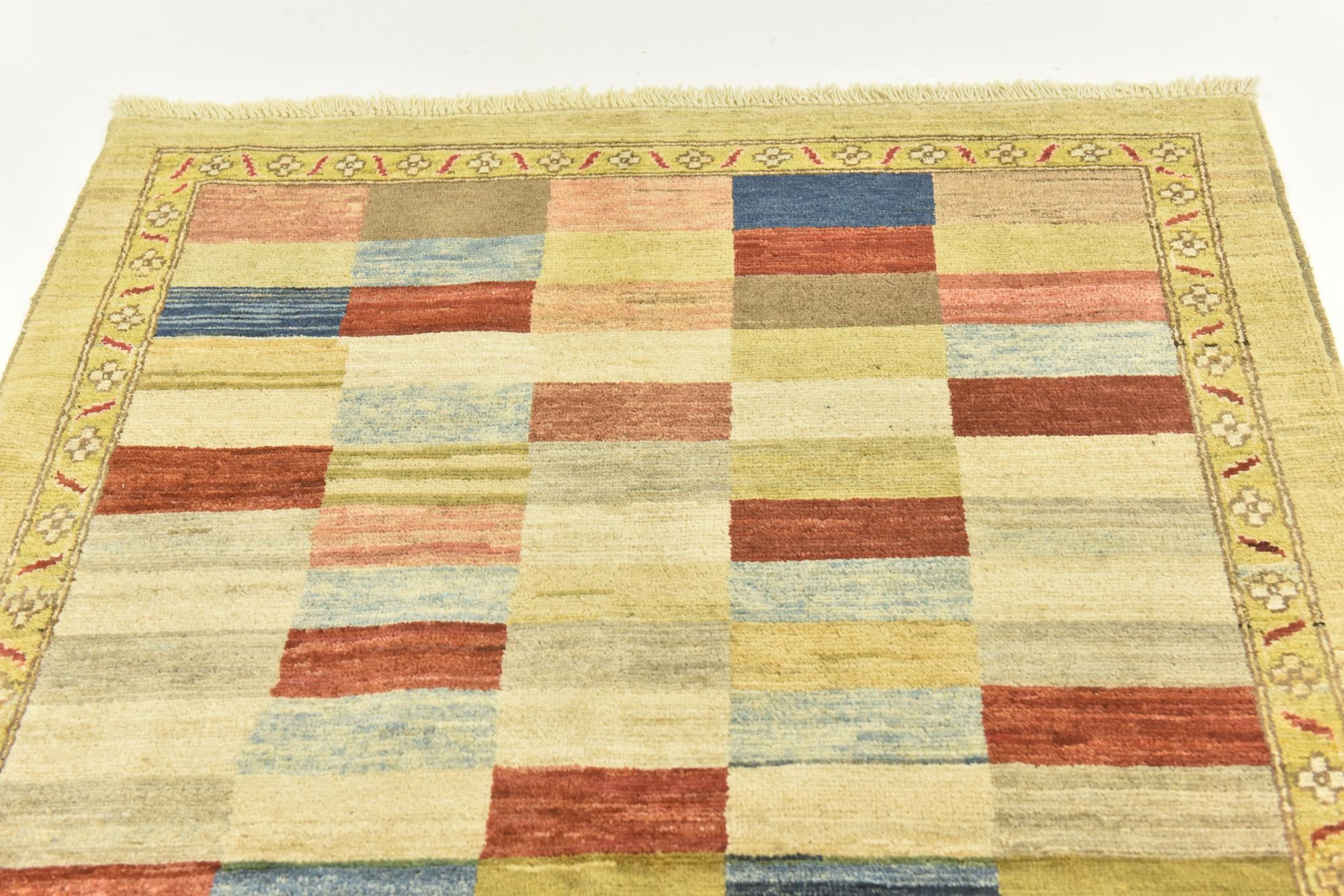 3' 4 x 5' Hand Knotted Kashkuli Gabbeh Wool Rug