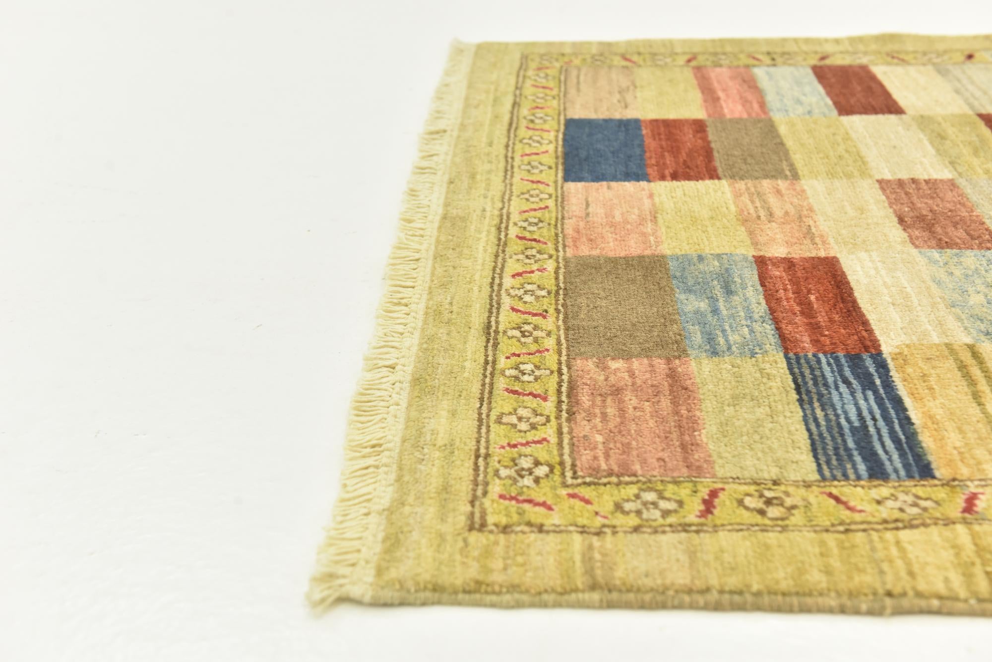 3' 4 x 5' Hand Knotted Kashkuli Gabbeh Wool Rug