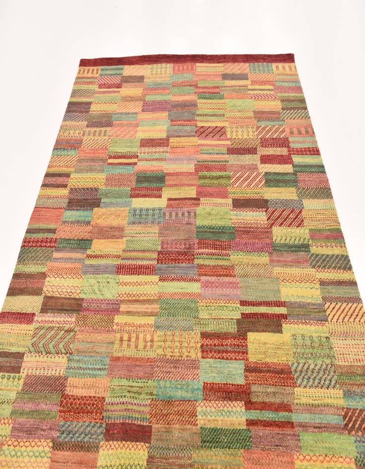 Detail image of 6' 5 x 9' 6 Hand Knotted Kashkuli Gabbeh Wool Rug