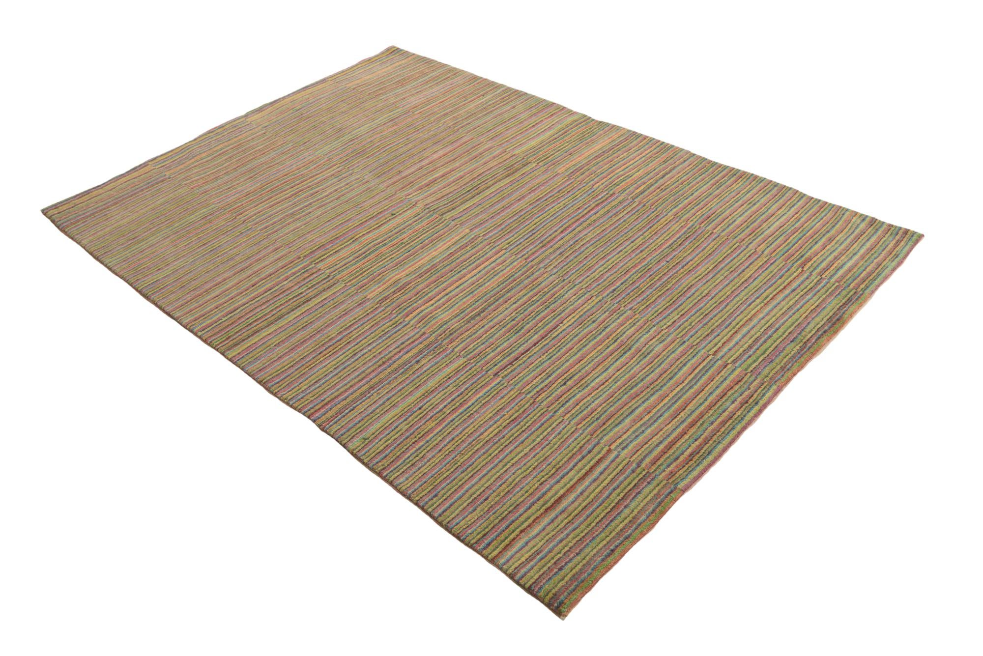 4' 9 x 6' 10 Hand Knotted Kashkuli Gabbeh Oriental Wool Rug