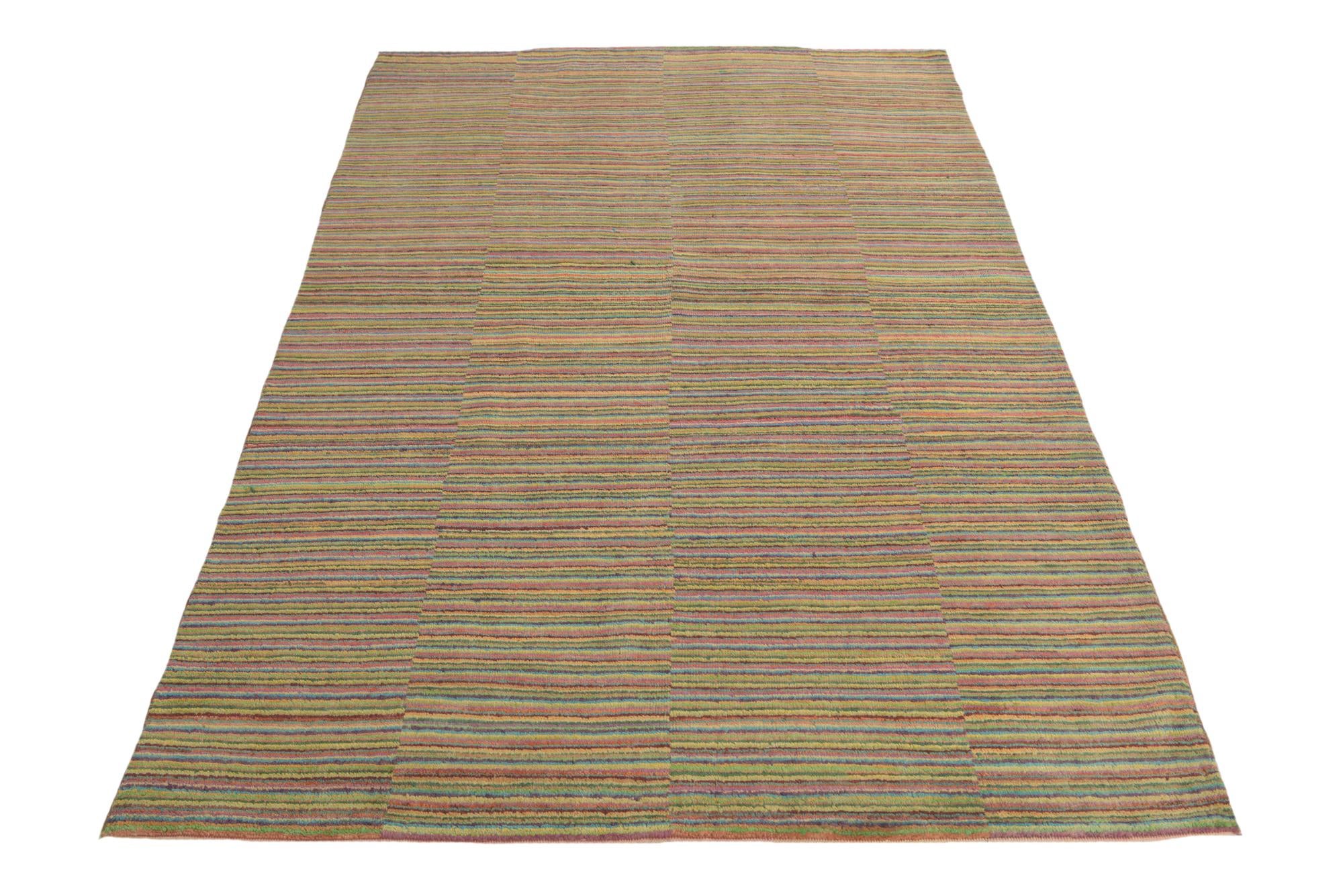 4' 9 x 6' 10 Hand Knotted Kashkuli Gabbeh Oriental Wool Rug