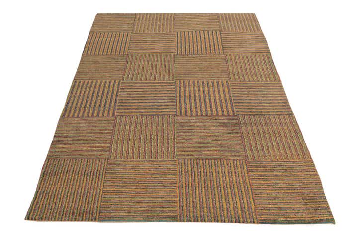4' 6 x 6' 4 Hand Knotted Kashkuli Gabbeh Oriental Wool Rug