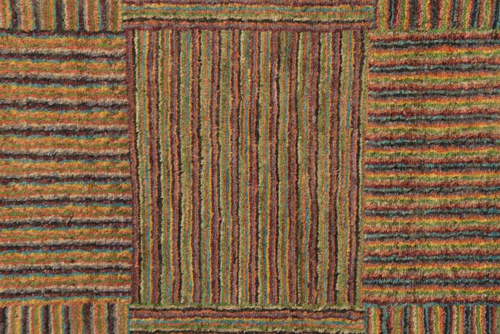 4' 6 x 6' 4 Hand Knotted Kashkuli Gabbeh Oriental Wool Rug