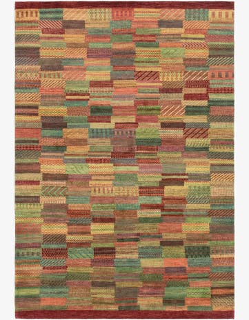 6' 5 x 9' 6 Hand Knotted Kashkuli Gabbeh Wool Rug