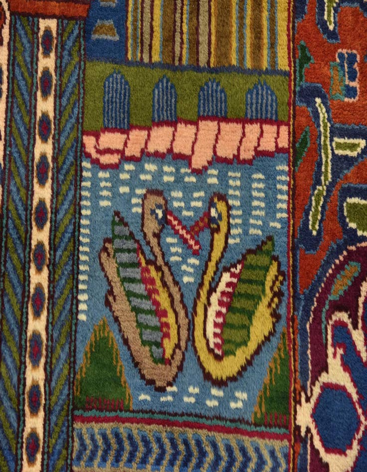 Detail image of 9' 7 x 13' 8 Hand Knotted Kashmar Persian Wool Rug