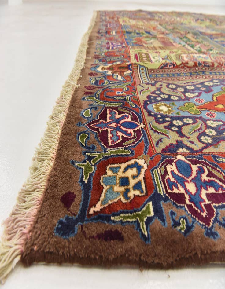 Detail image of 9' 7 x 13' 8 Hand Knotted Kashmar Persian Wool Rug