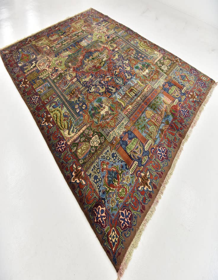 Detail image of 9' 7 x 13' 8 Hand Knotted Kashmar Persian Wool Rug