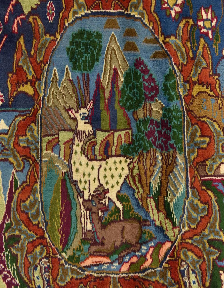 Detail image of 9' 7 x 13' 8 Hand Knotted Kashmar Persian Wool Rug