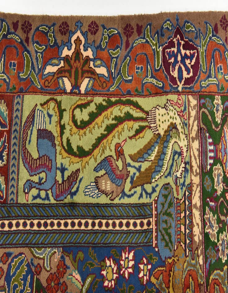 Detail image of 9' 7 x 13' 8 Hand Knotted Kashmar Persian Wool Rug