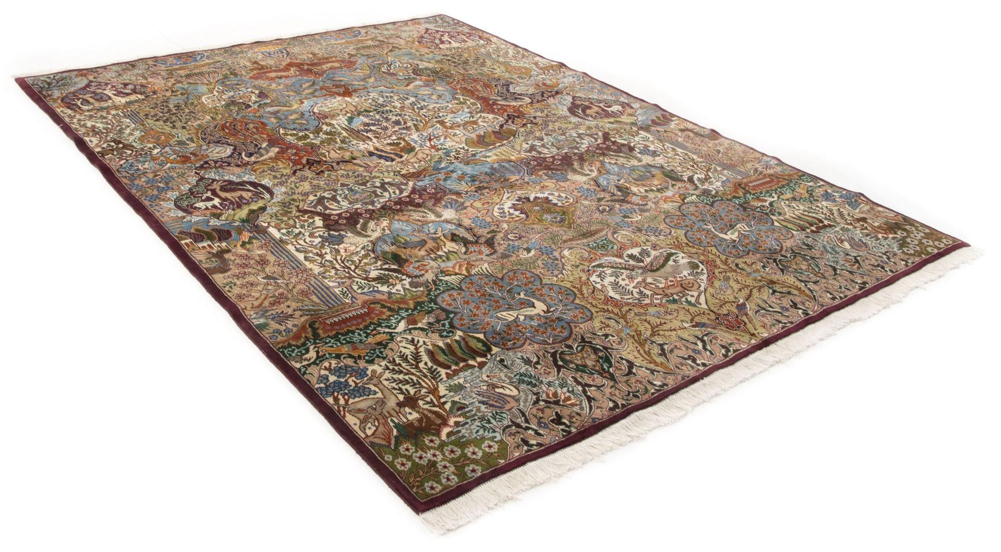 9' 9 x 12' 7 Hand Knotted Kashmar Persian Wool Rug