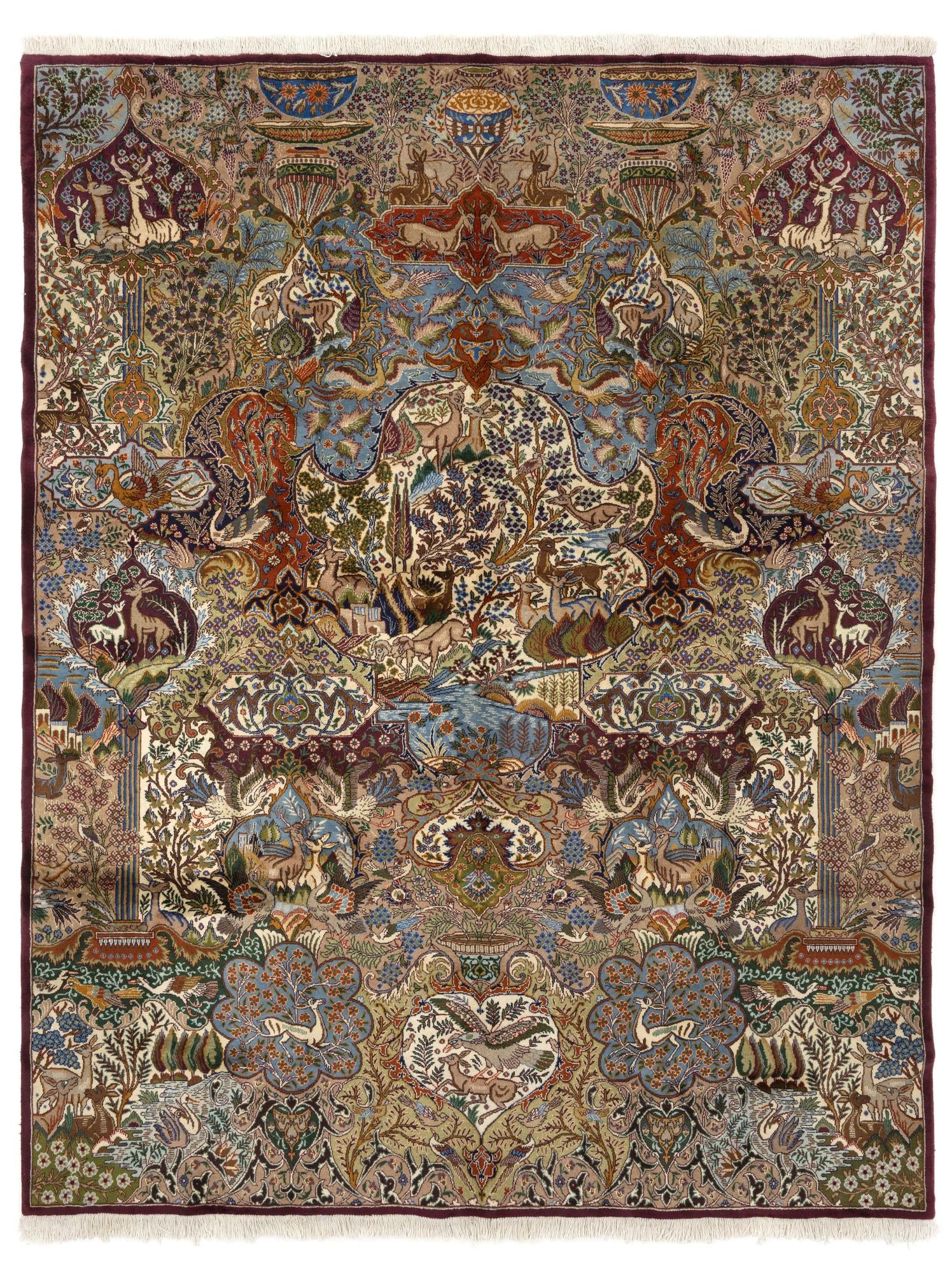 9' 9 x 12' 7 Hand Knotted Kashmar Persian Wool Rug