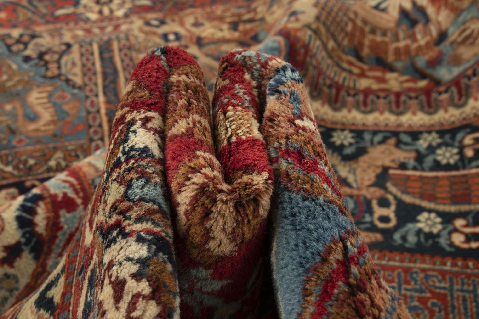 9' 6 x 12' 7 Hand Knotted Kashmar Persian Wool Rug