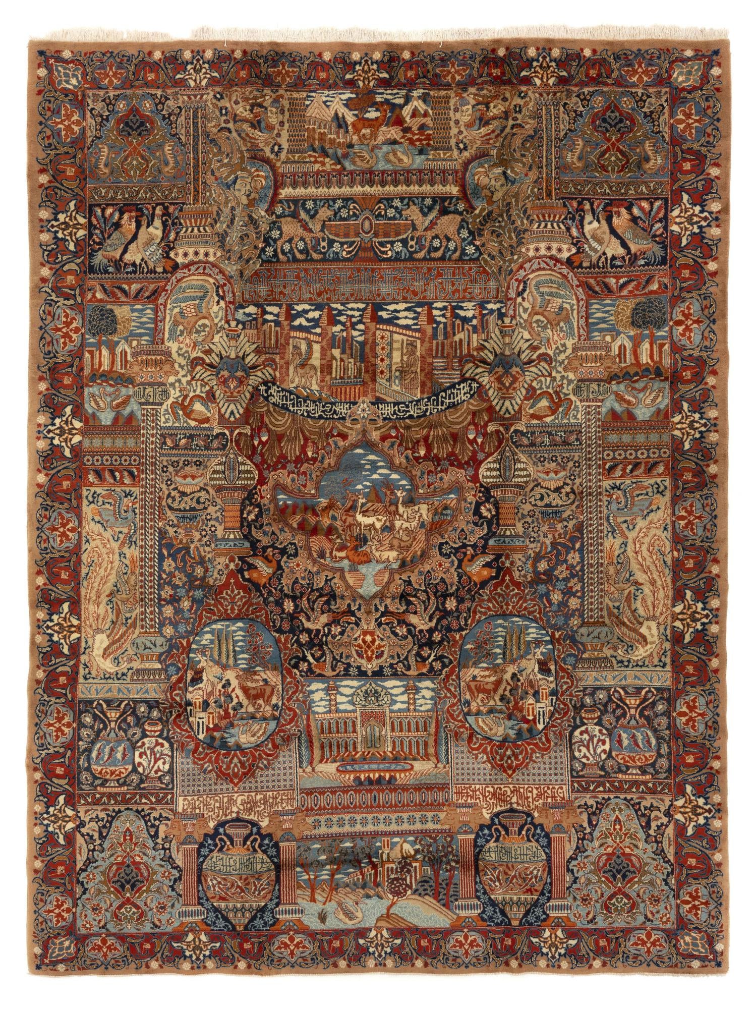 9' 6 x 12' 7 Hand Knotted Kashmar Persian Wool Rug