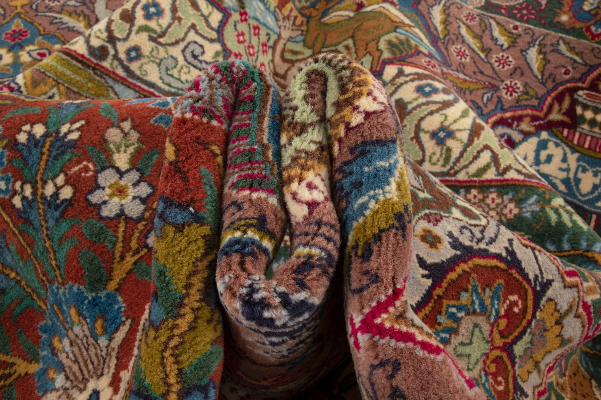 9' 9 x 12' 7 Hand Knotted Kashmar Persian Wool Rug