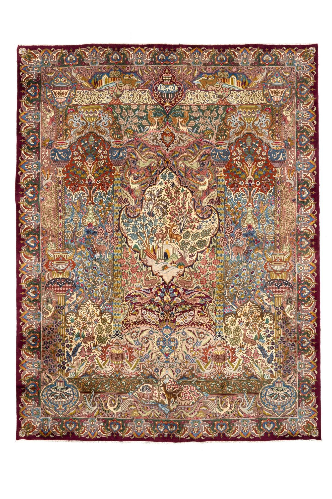 9' 9 x 12' 7 Hand Knotted Kashmar Persian Wool Rug