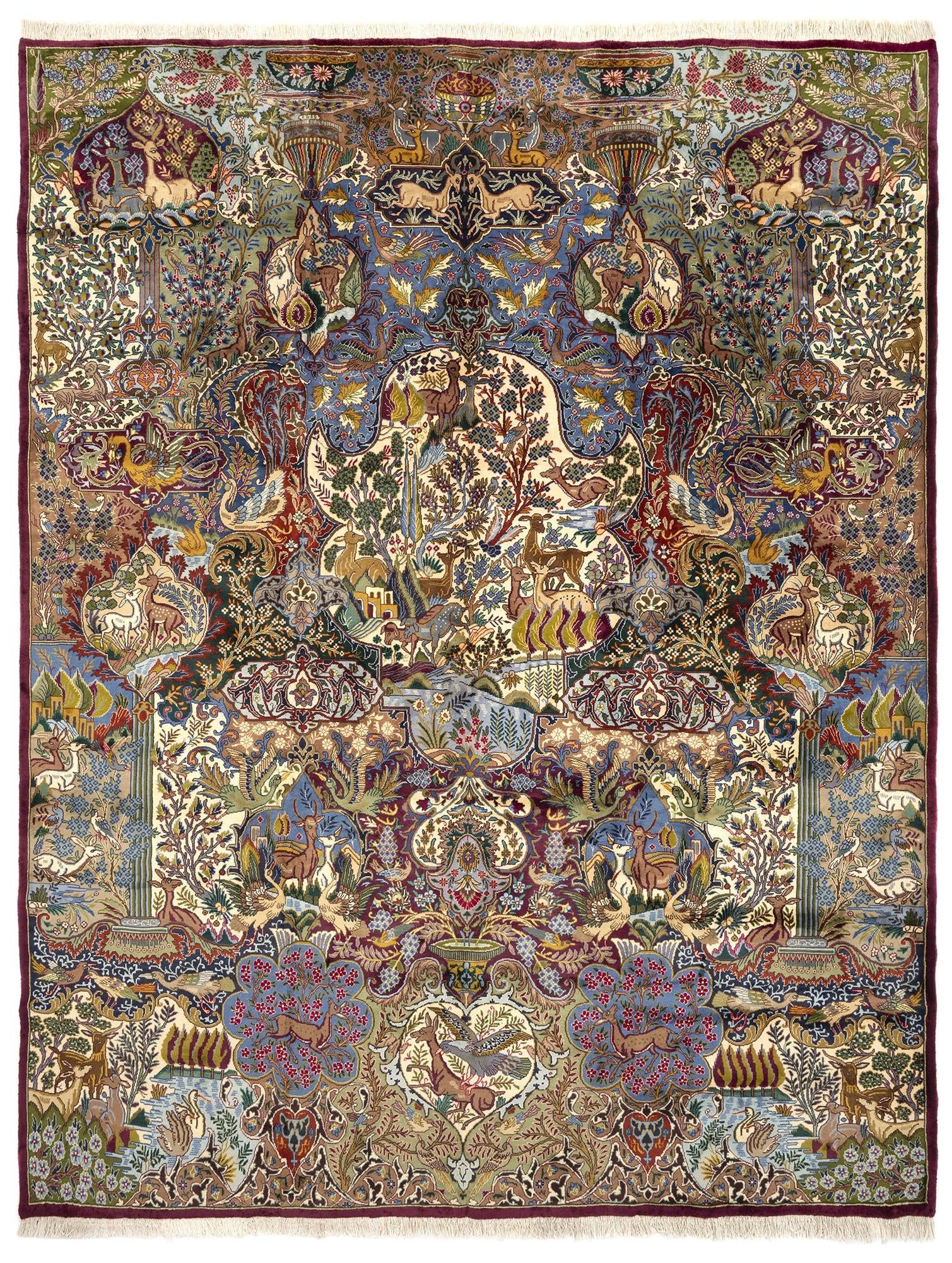9' 11 x 12' 9 Hand Knotted Kashmar Persian Wool Rug