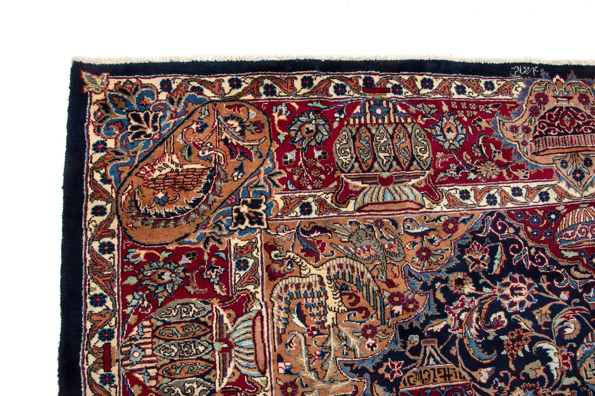 9' 9 x 12' 11 Hand Knotted Kashmar Persian Wool Rug