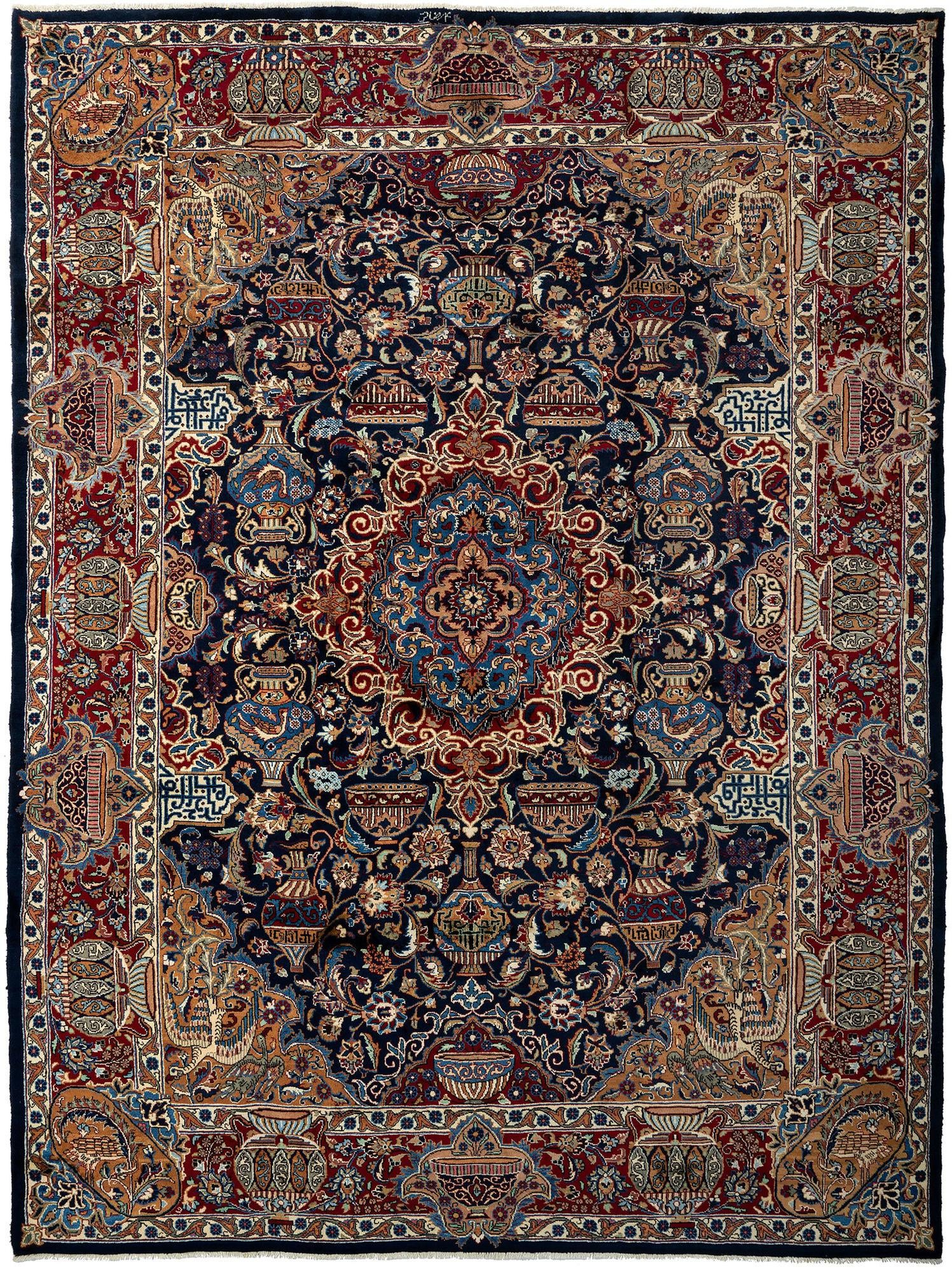 9' 9 x 12' 11 Hand Knotted Kashmar Persian Wool Rug