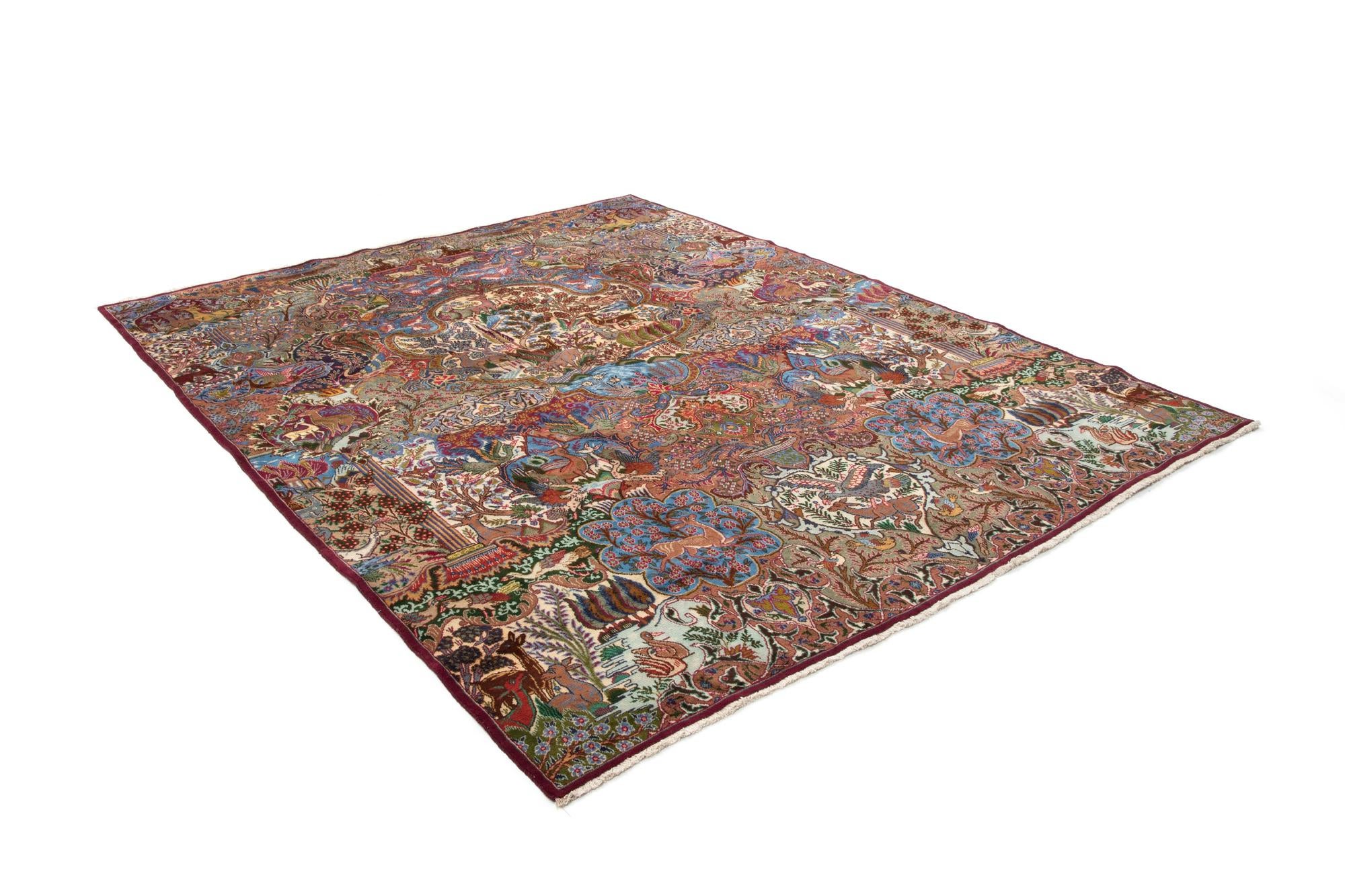 9' 7 x 12' 5 Hand Knotted Kashmar Persian Wool Rug