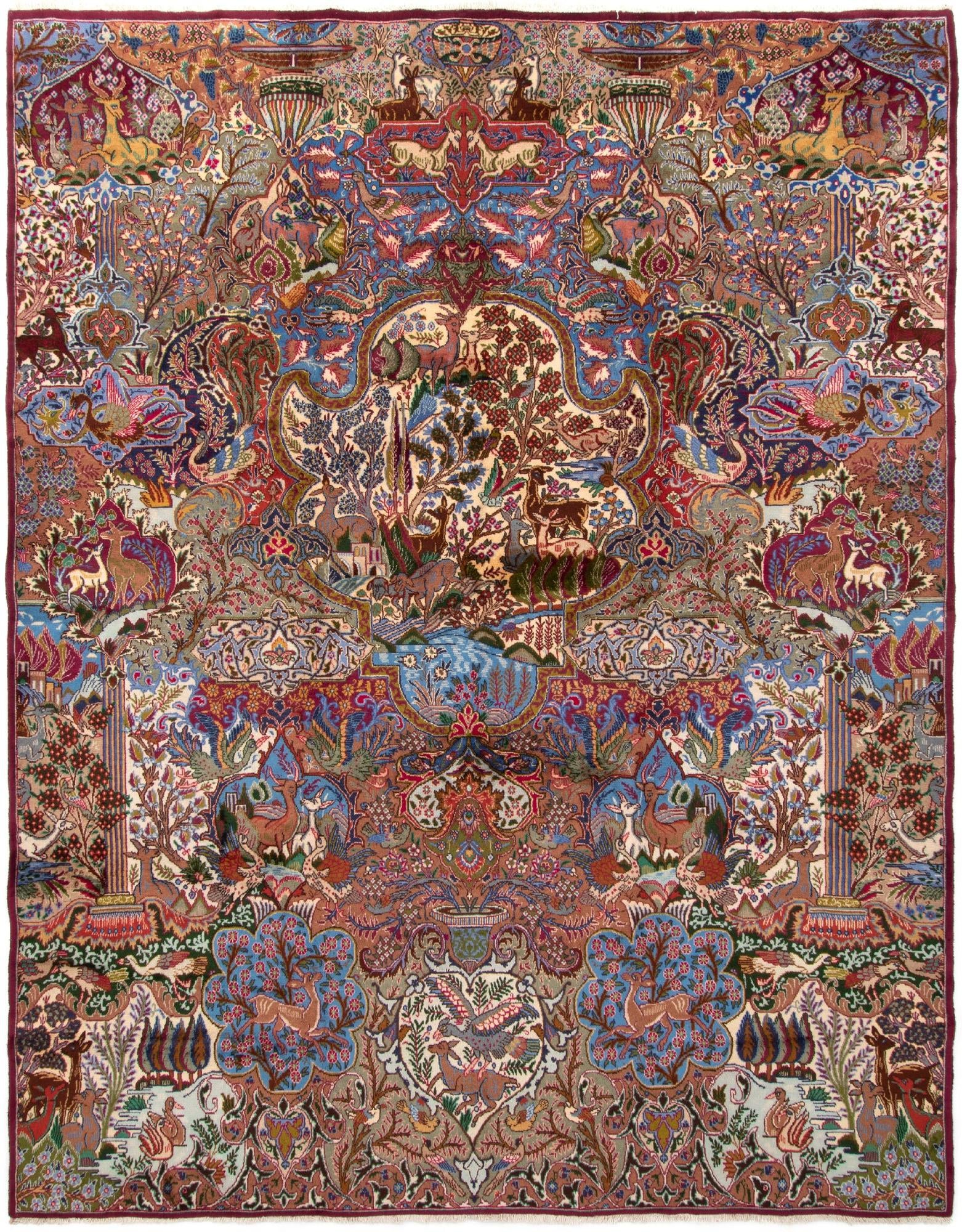 9' 7 x 12' 5 Hand Knotted Kashmar Persian Wool Rug