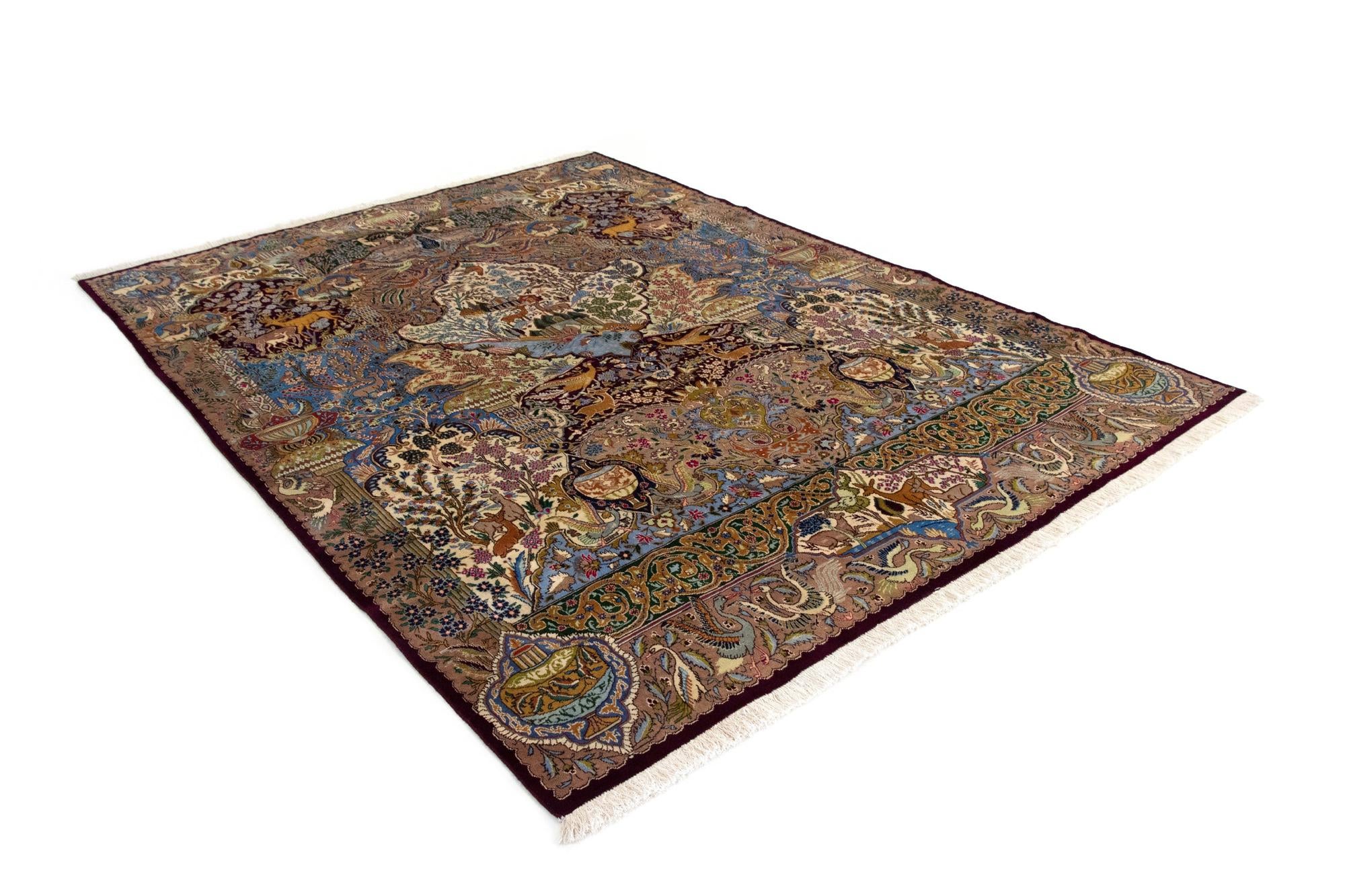 9' 9 x 13' Hand Knotted Kashmar Persian Wool Rug