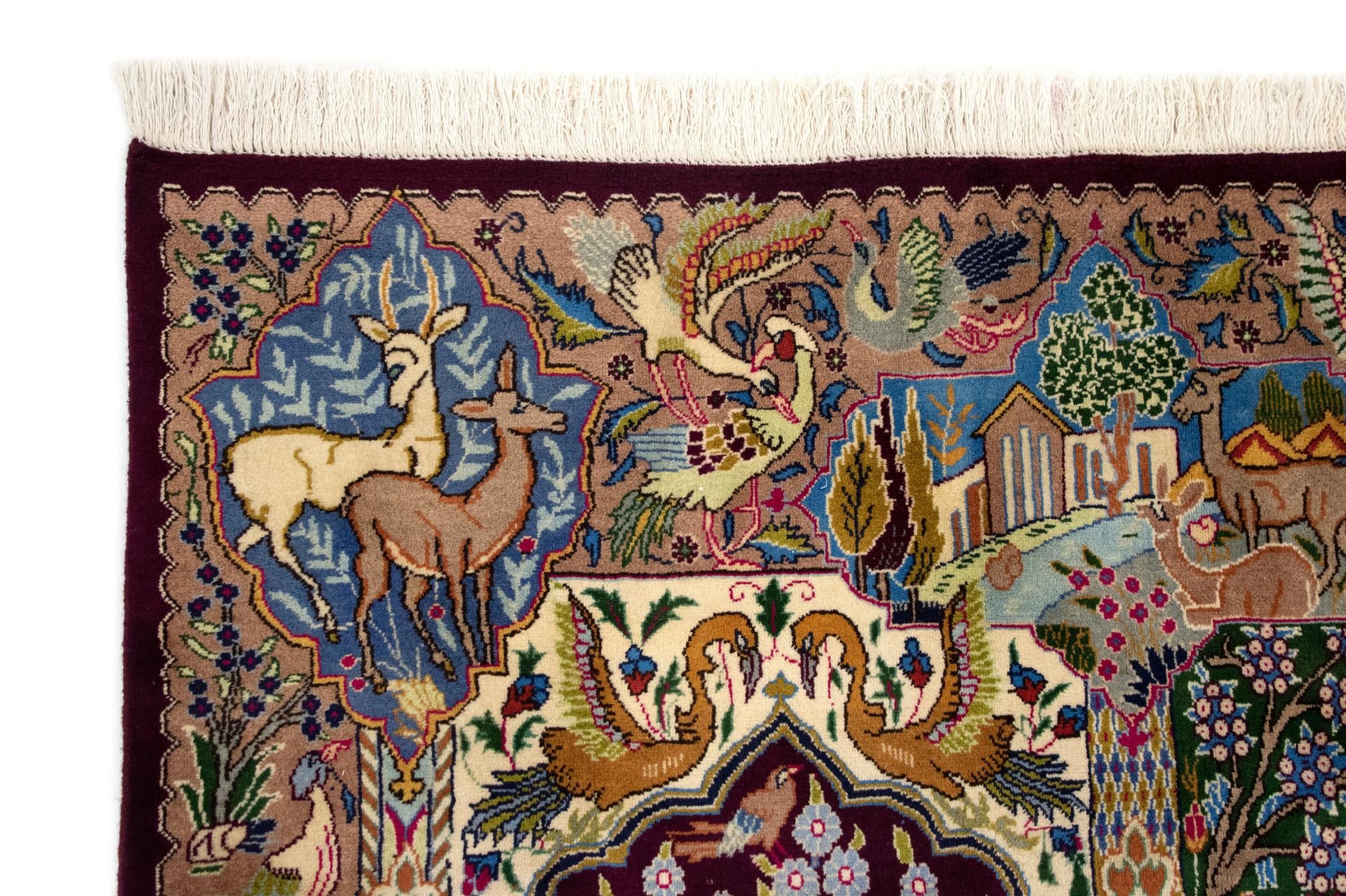 9' 9 x 13' Hand Knotted Kashmar Persian Wool Rug