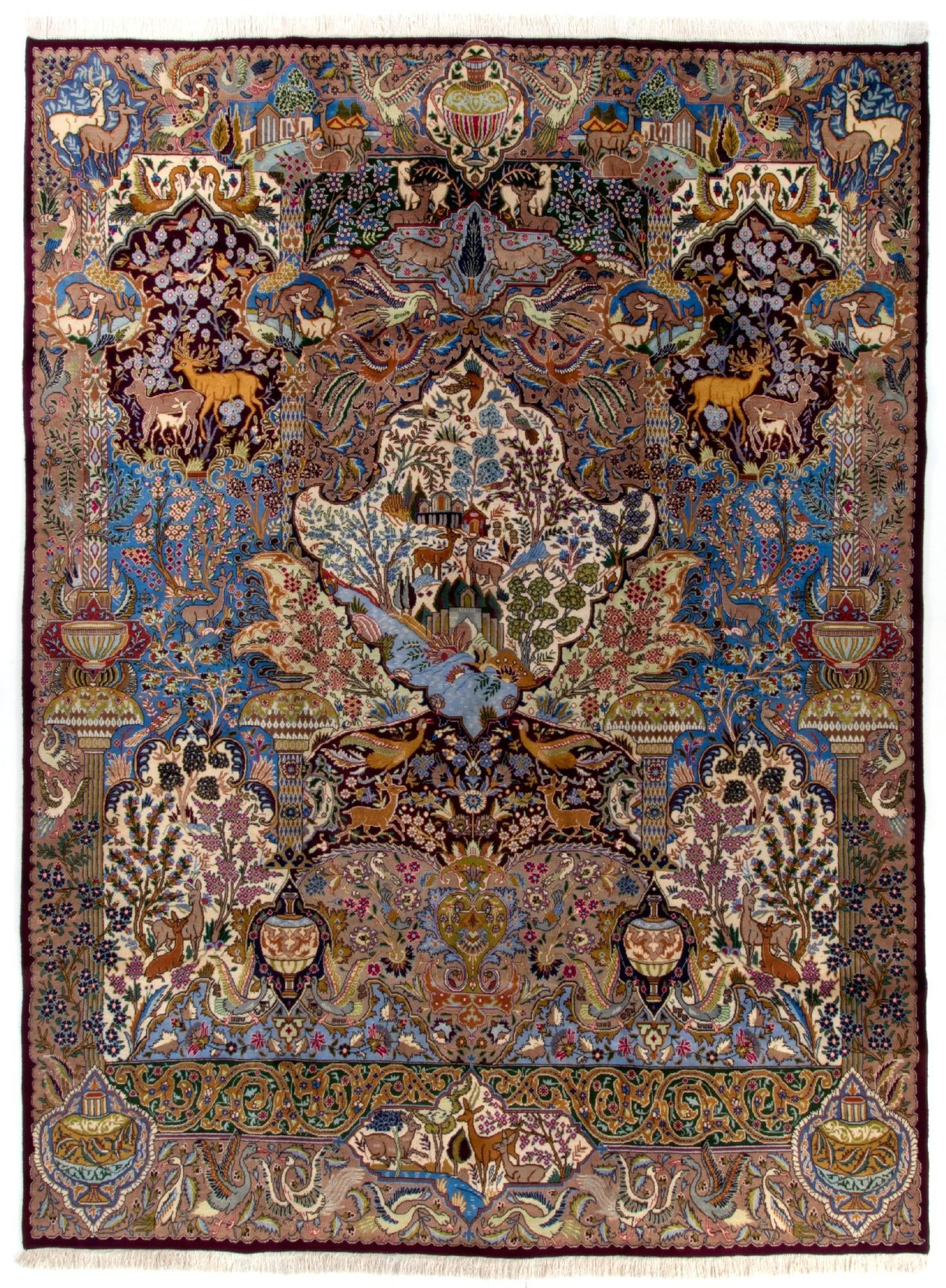 9' 9 x 13' Hand Knotted Kashmar Persian Wool Rug