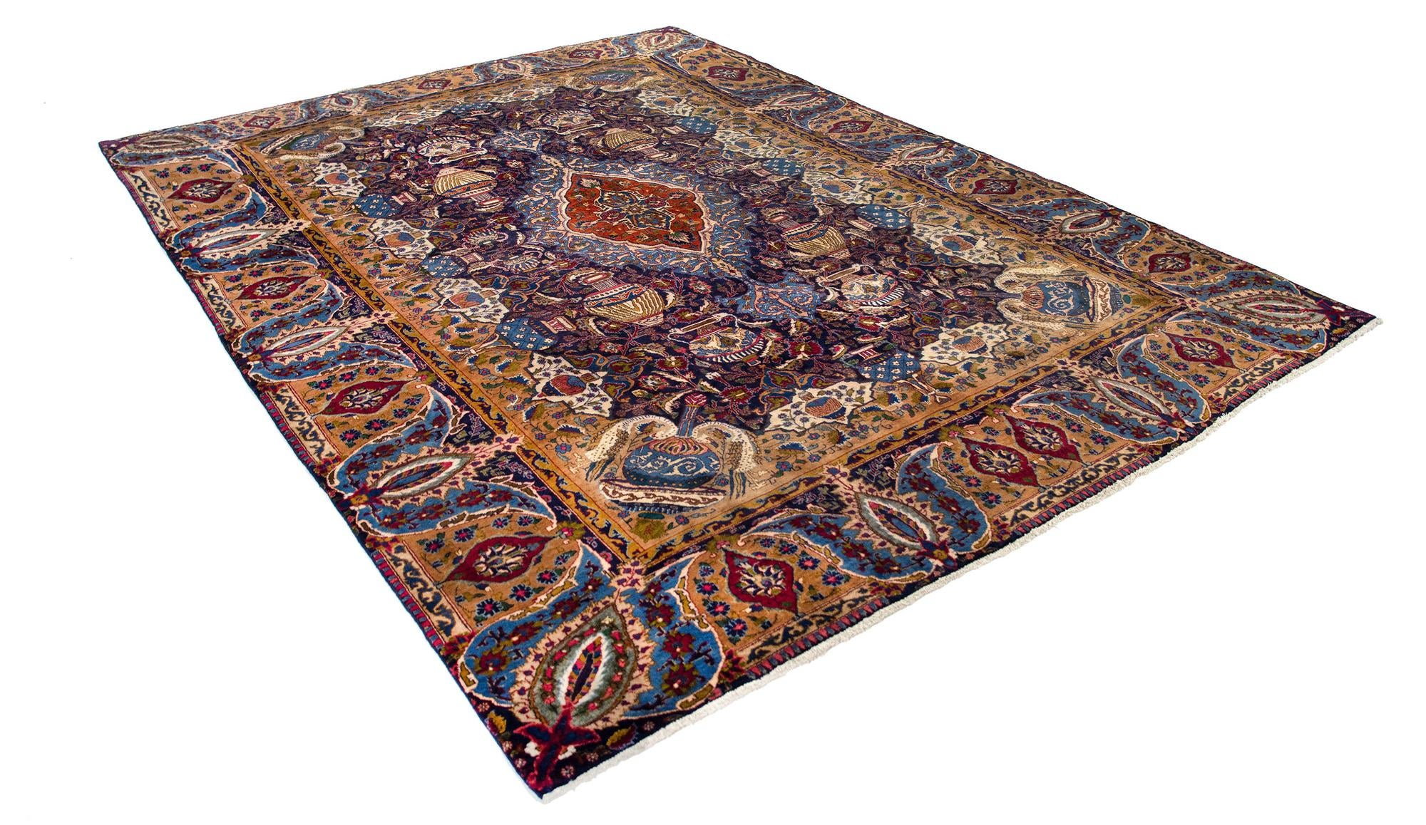 10' x 13' 1 Hand Knotted Kashmar Persian Rug