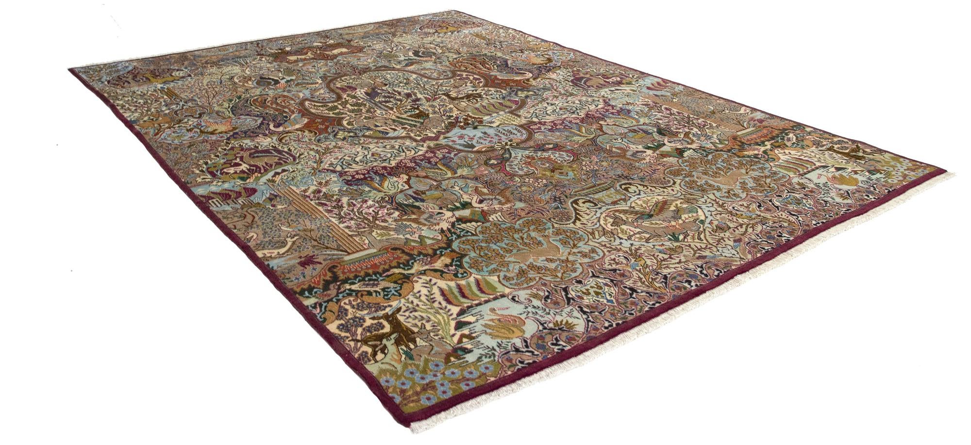 9' 8 x 12' 10 Hand Knotted Kashmar Persian Wool Rug