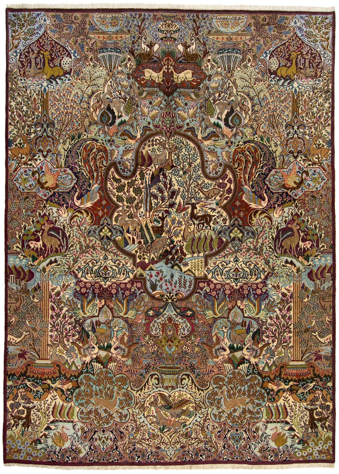 9' 8 x 12' 10 Hand Knotted Kashmar Persian Wool Rug