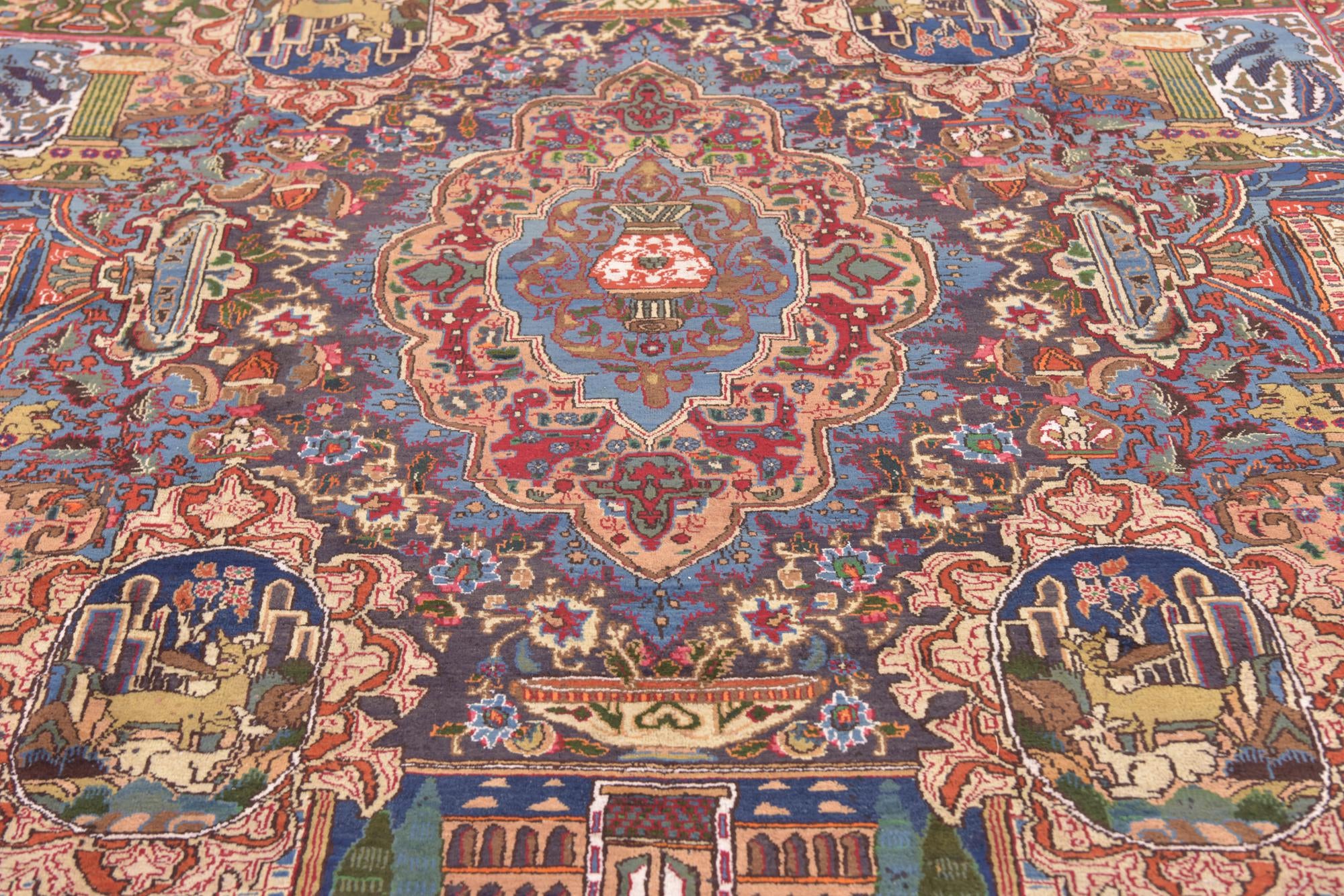 9' 7 x 12' 9 Hand Knotted Kashmar Persian Wool Rug