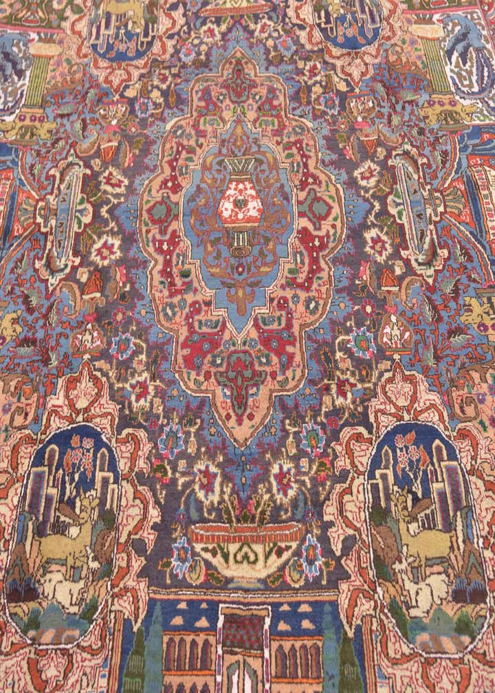 9' 7 x 12' 9 Hand Knotted Kashmar Persian Wool Rug