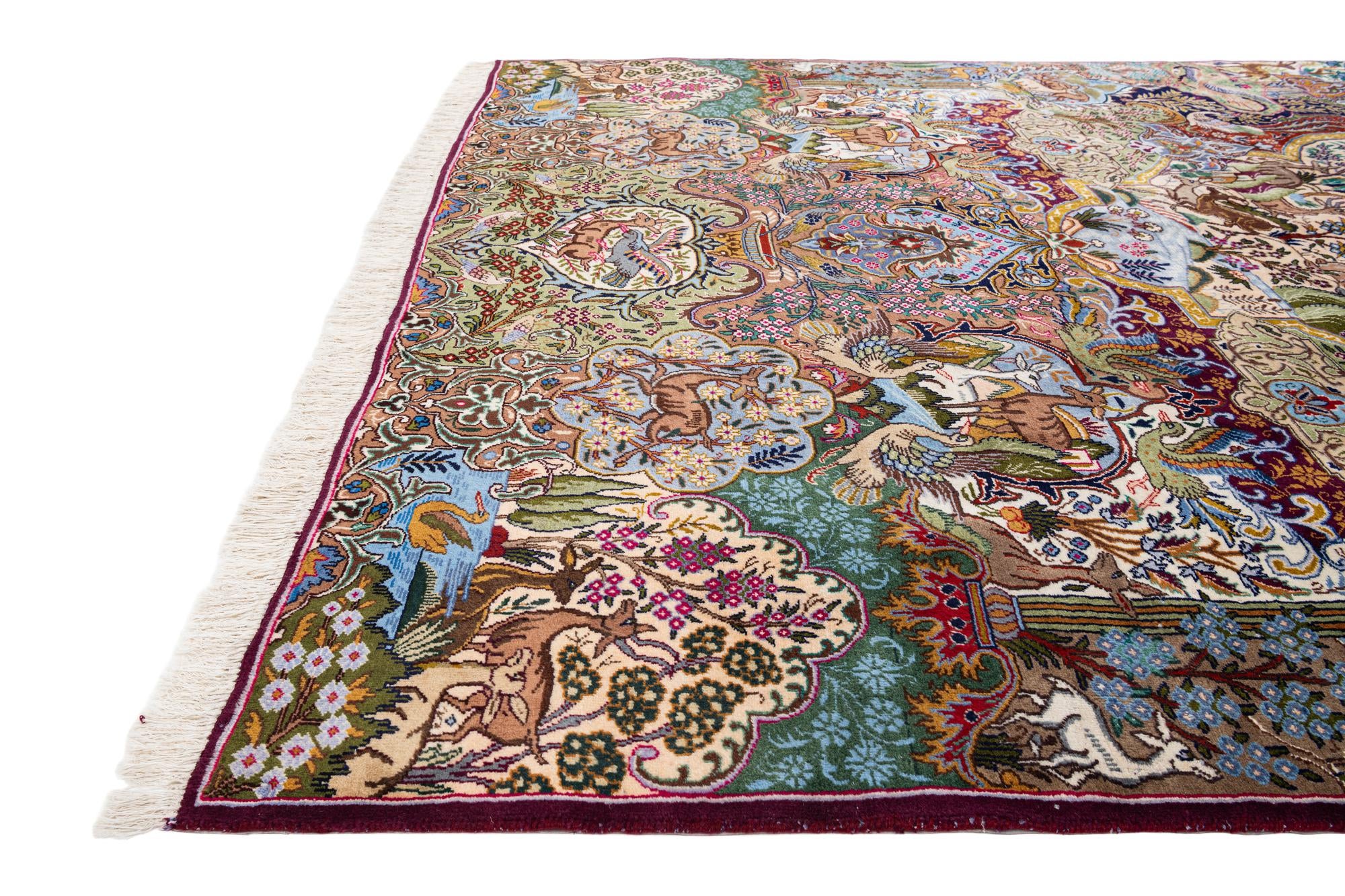 7' 11 x 11' 2 Hand Knotted Kashmar Persian Wool Rug
