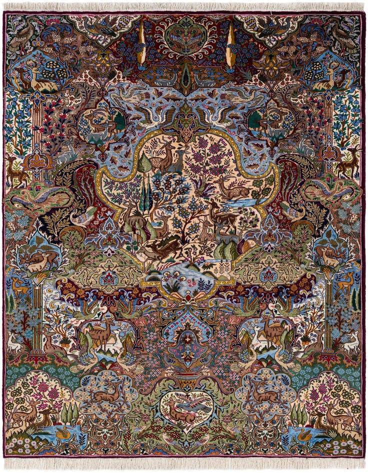 Detail image of 7' 11 x 11' 2 Hand Knotted Kashmar Persian Wool Rug