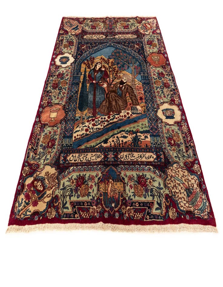 Detail image of 5' x 7' 3 Kashmar with Silk Wool Rug