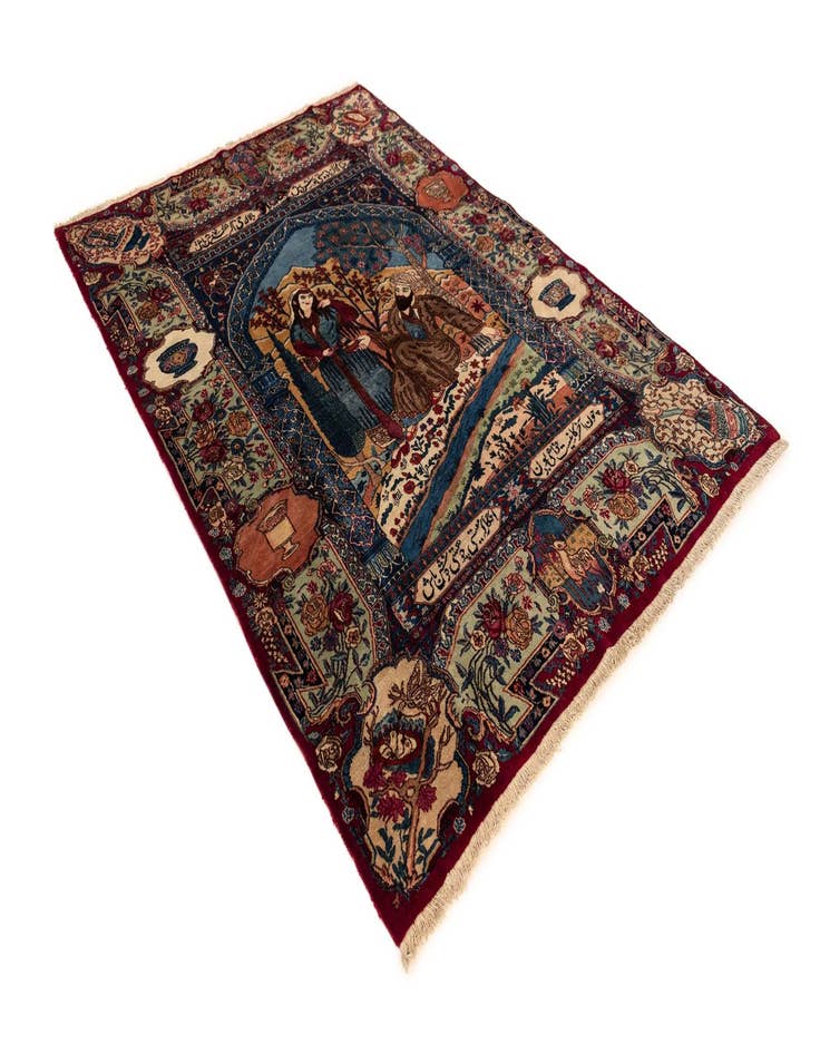 Detail image of 5' x 7' 3 Kashmar with Silk Wool Rug