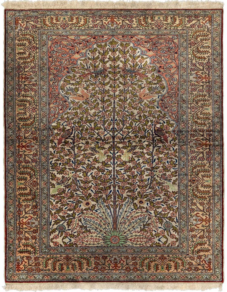 Detail image of 3' 7 x 5' 3 Kayseri Silk Rug