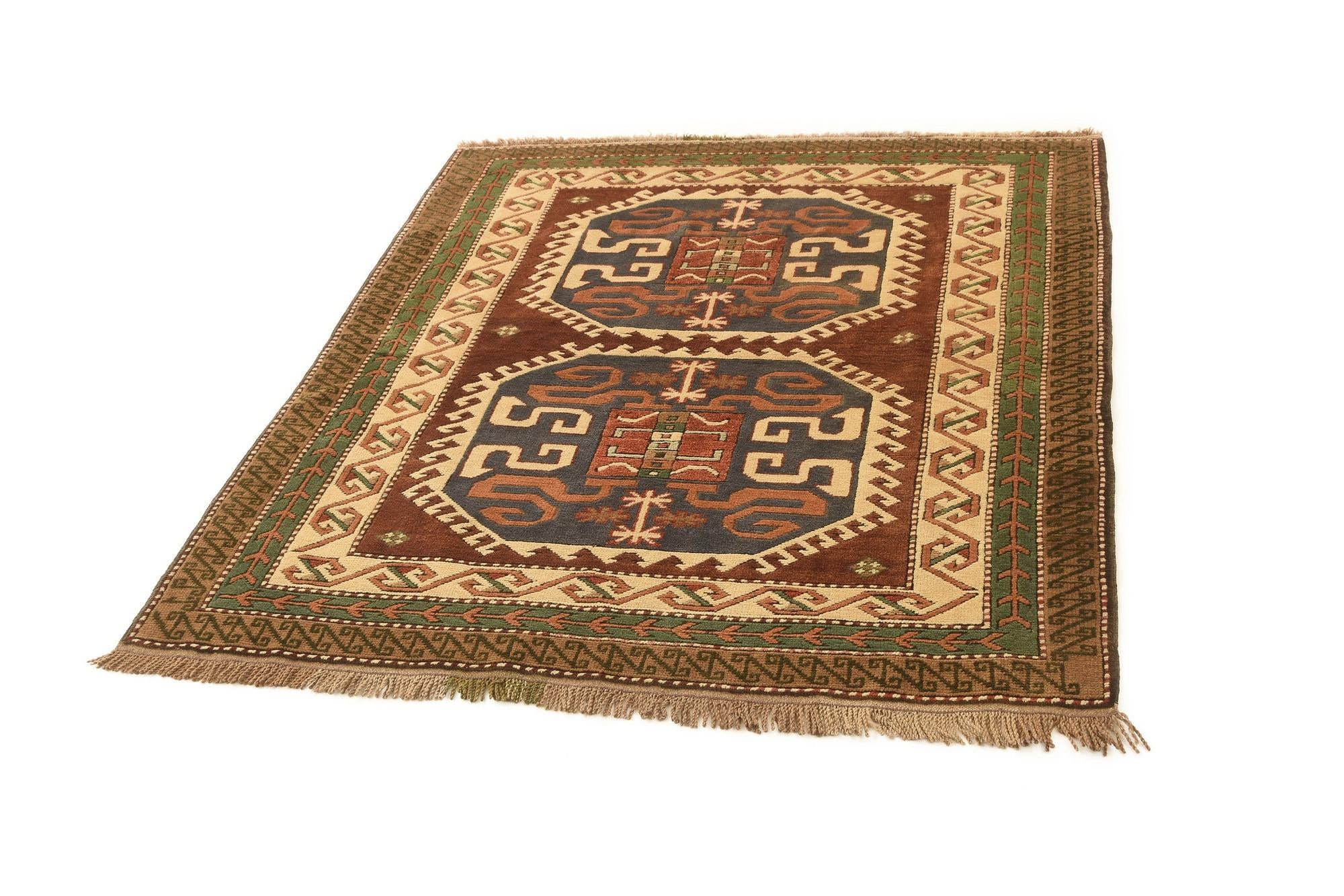4' 2 x 4' 10 Hand Knotted Kazak Rug