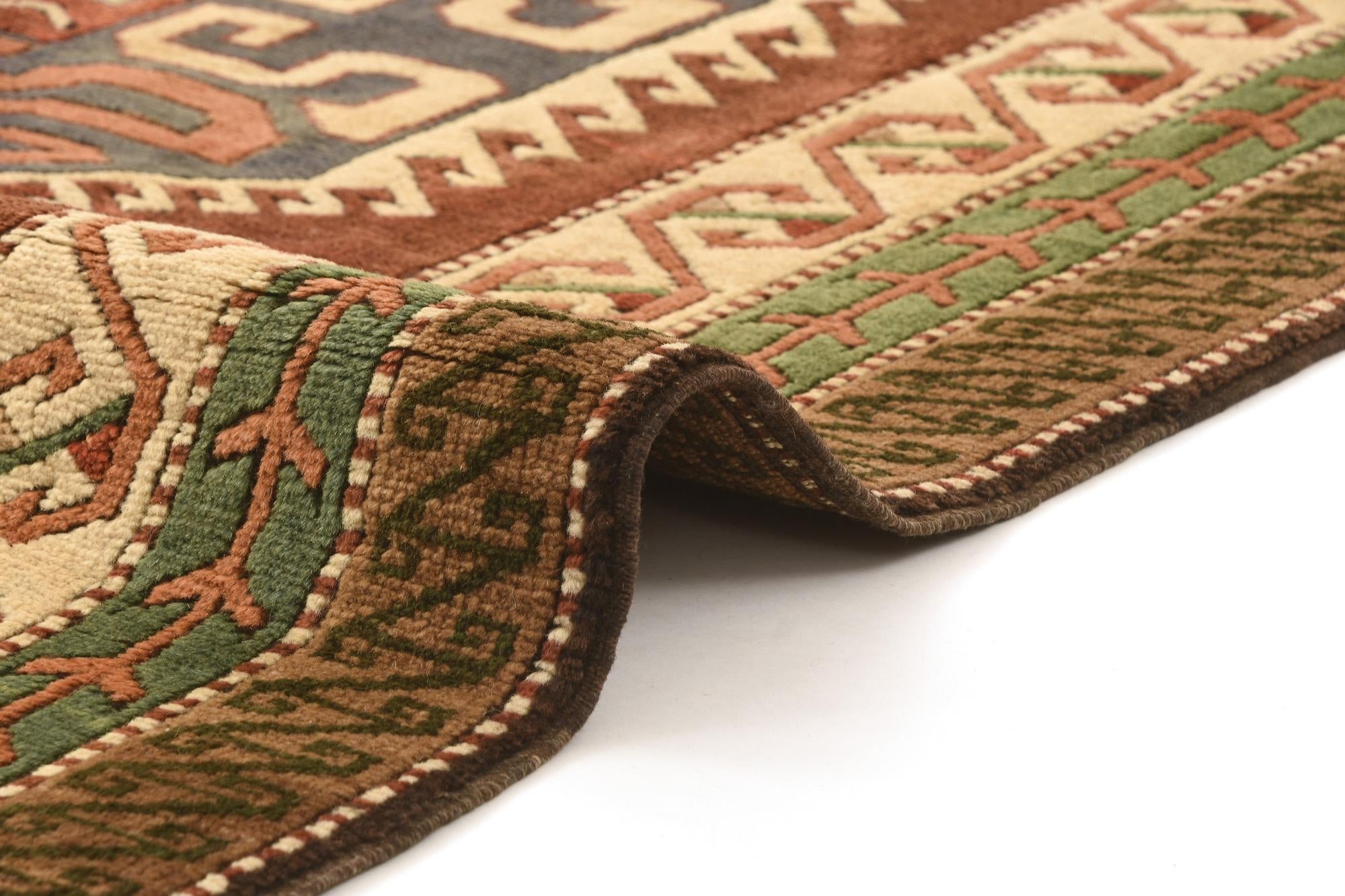 4' 2 x 4' 10 Hand Knotted Kazak Rug