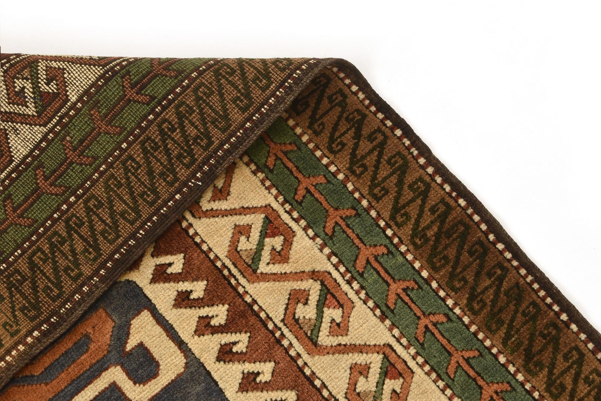 4' 2 x 4' 10 Hand Knotted Kazak Rug