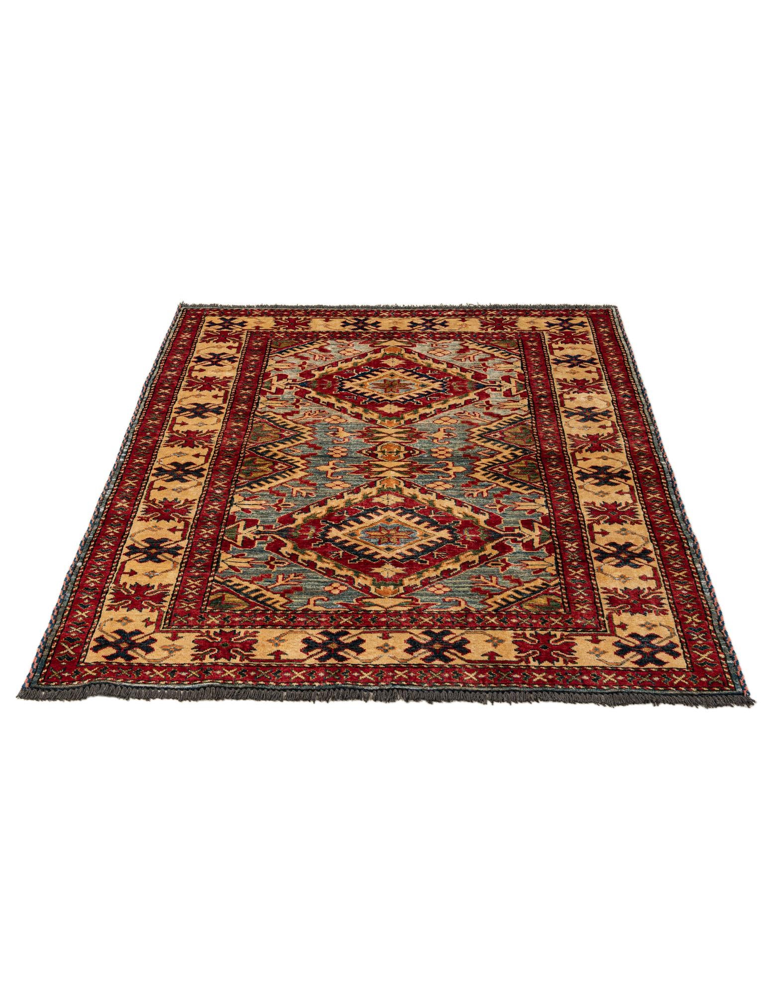 4' 3 x 5' 3 Hand Knotted Kazak Wool Rug