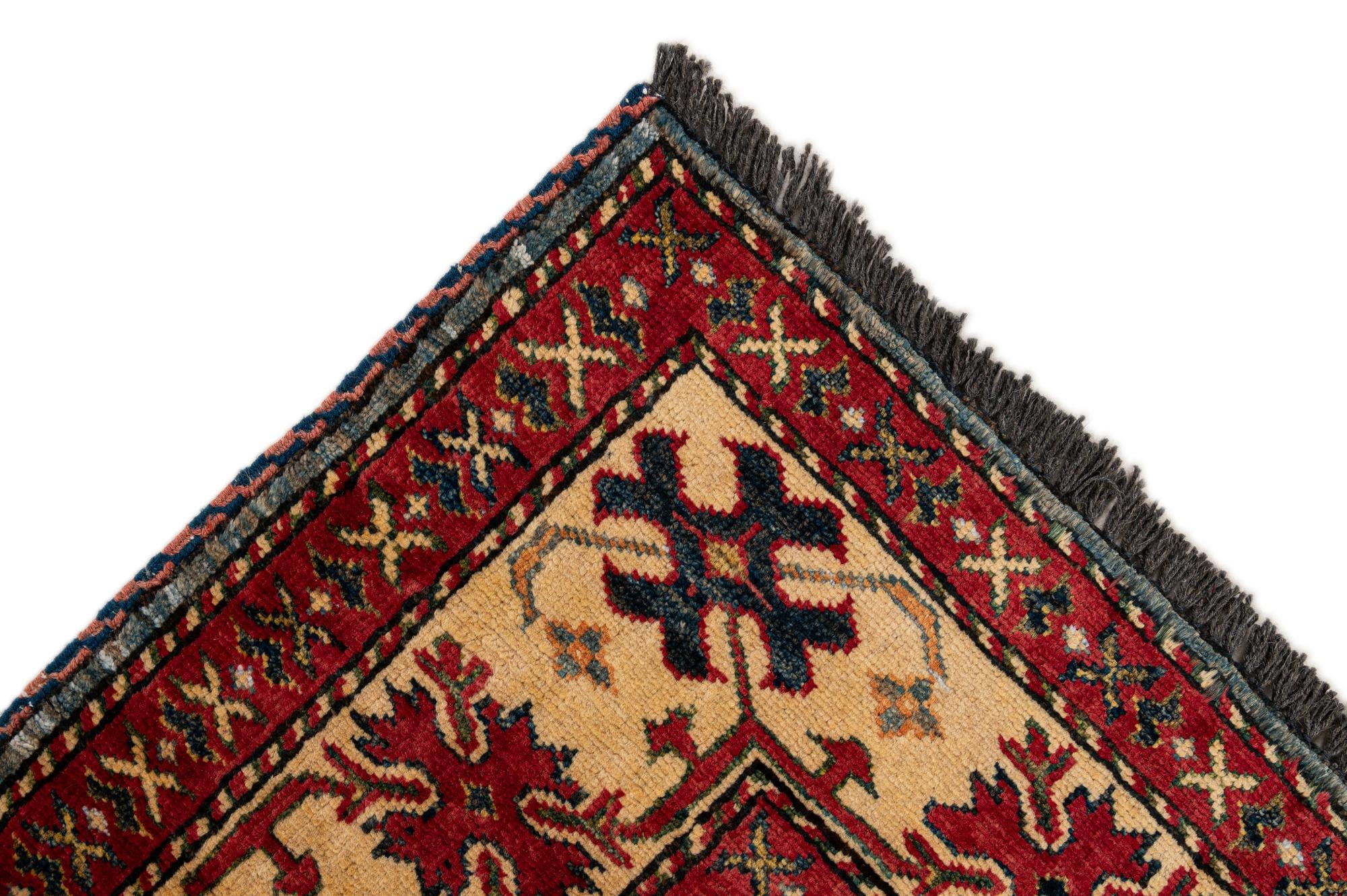 4' 3 x 5' 3 Hand Knotted Kazak Wool Rug