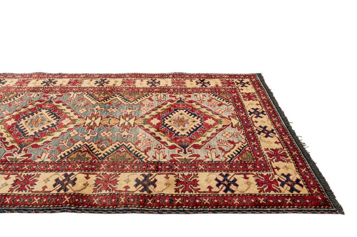 Detail image of 4' 3 x 5' 3 Hand Knotted Kazak Wool Rug