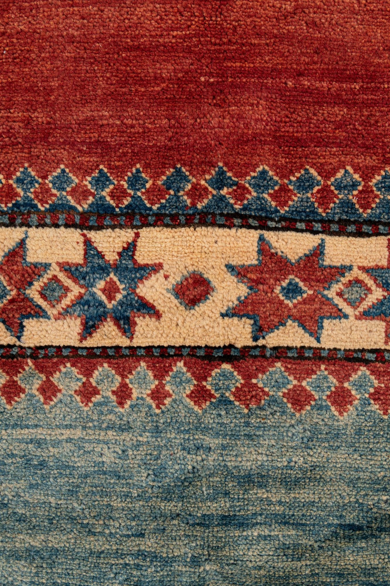 7' 1 x 10' 3 Hand Knotted Kazak Wool Rug