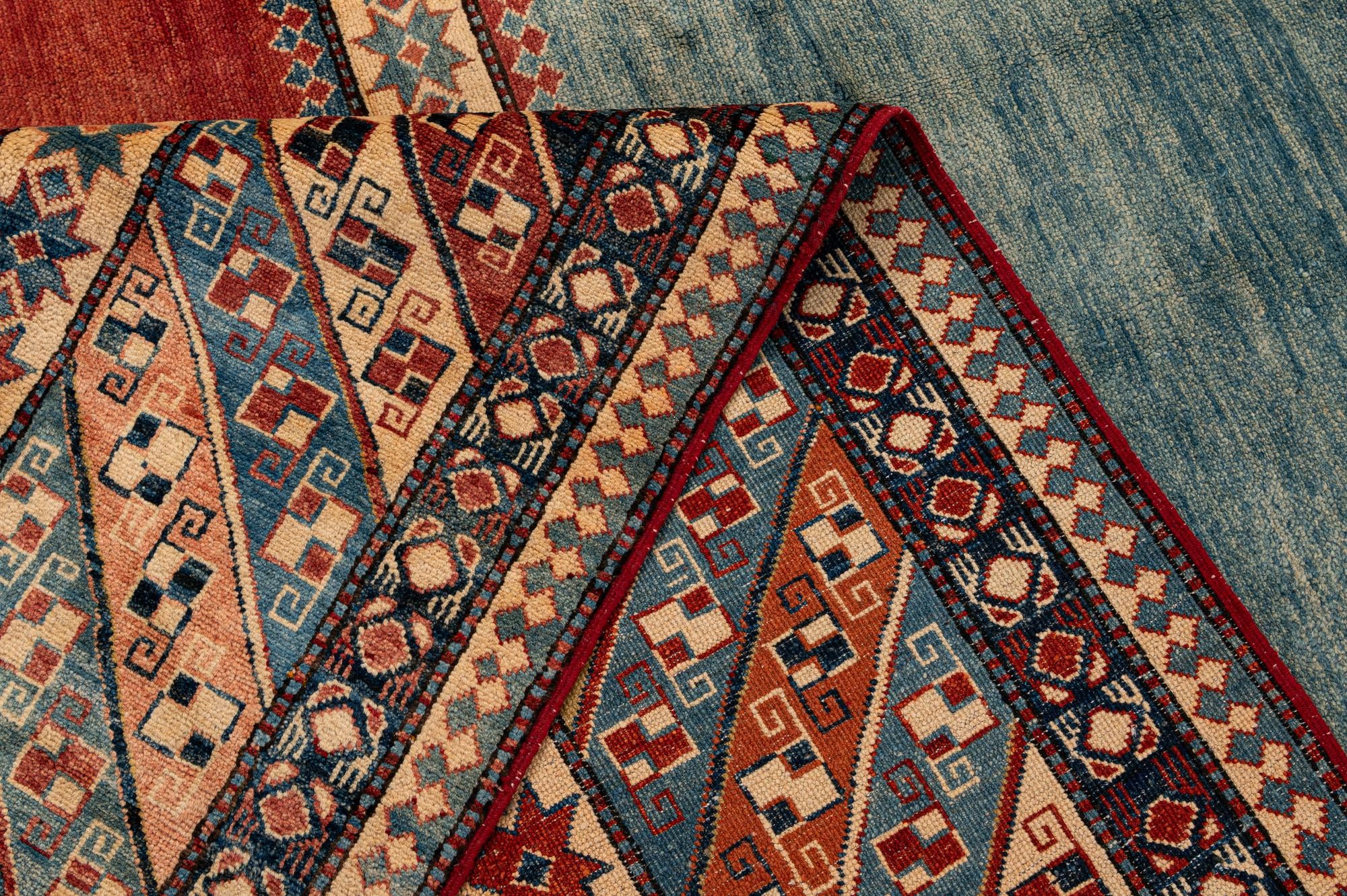 7' 1 x 10' 3 Hand Knotted Kazak Wool Rug