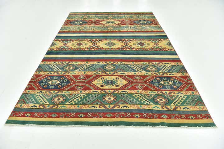 6' 8 x 9' 9 Hand Knotted Kazak Rug